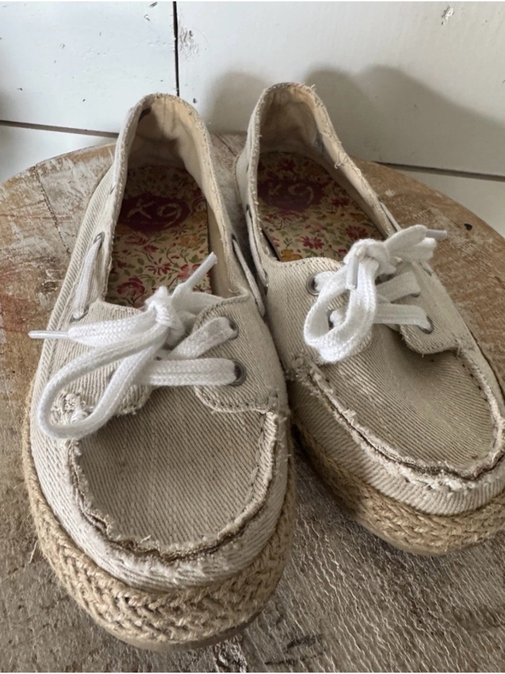 Neutral Canvas Espadrille Lace-Up Women's Shoe rocket dog 7